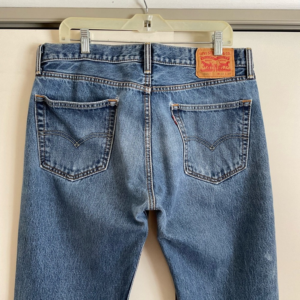 505 Levi's Blue Denim Jeans 34x34 straight fit